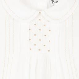 Sarah Louise-Boys Beige Hand-Smocked Buster Suit | Childrensalon Outlet