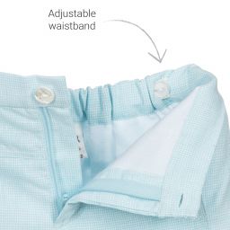 Sarah Louise-Boys Blue Check Cotton Shorts | Childrensalon Outlet