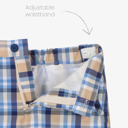 Sarah Louise-Boys Blue Check Shorts | Childrensalon Outlet