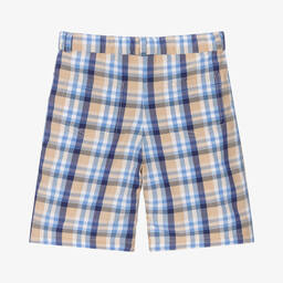 Sarah Louise-Boys Blue Check Shorts | Childrensalon Outlet