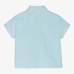 سارا لويز-Boys Blue Cotton Shirt | Childrensalon Outlet
