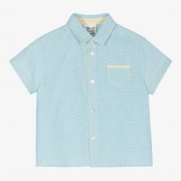 سارا لويز-Boys Blue Cotton Shirt | Childrensalon Outlet