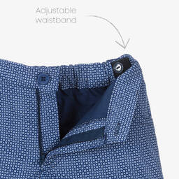 Sarah Louise-Boys Blue Patterned Shorts  | Childrensalon Outlet