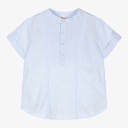 Sarah Louise-Boys Blue & White Check Shirt | Childrensalon Outlet