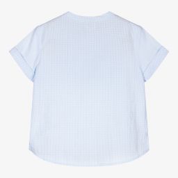 Sarah Louise-Boys Blue & White Check Shirt | Childrensalon Outlet