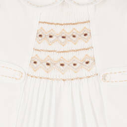 Sarah Louise-Boys Cream Smocked Romper Set | Childrensalon Outlet
