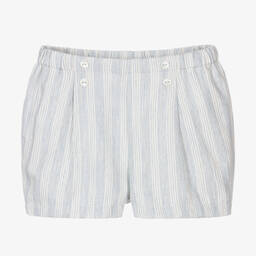Sarah Louise-Boys Ivory & Blue Stripe Cotton Shorts Set | Childrensalon Outlet