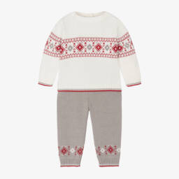 Sarah Louise-Boys Ivory Fair Isle Knit Set | Childrensalon Outlet