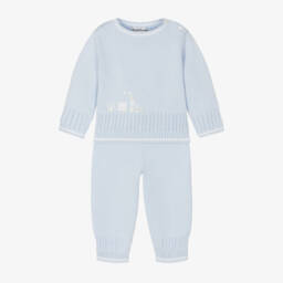 Sarah Louise-Boys Pale Blue Knit Ensemble | Childrensalon Outlet