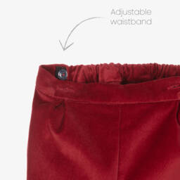 سارا لويز-بدلة رسمية تطريز سموك مخمل لون أحمر وعاجي للمواليد | Childrensalon Outlet