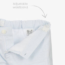 Sarah Louise-Boys White & Blue Shorts Set | Childrensalon Outlet