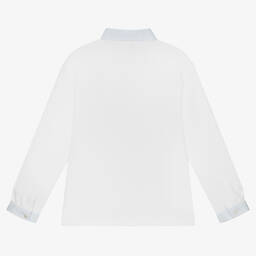 Sarah Louise-Boys White Cotton Jersey Shirt | Childrensalon Outlet