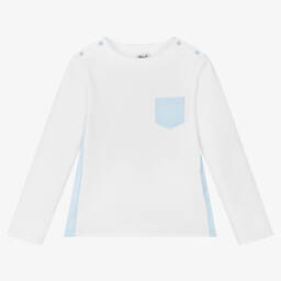 Sarah Louise-Boys White Cotton Piqué Top | Childrensalon Outlet