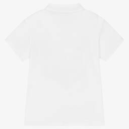 Sarah Louise-Boys White Cotton Polo Shirt | Childrensalon Outlet