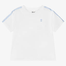 Sarah Louise-Boys White Cotton T-Shirt | Childrensalon Outlet