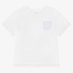 Sarah Louise-Boys White Cotton T-Shirt | Childrensalon Outlet