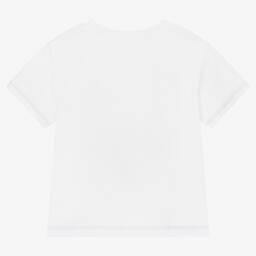 Sarah Louise-Boys White Cotton T-Shirt | Childrensalon Outlet