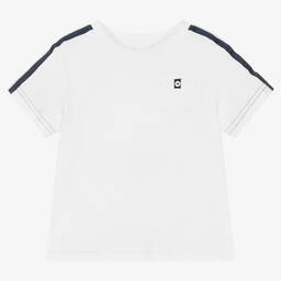 Sarah Louise-Boys White Cotton T-Shirt | Childrensalon Outlet