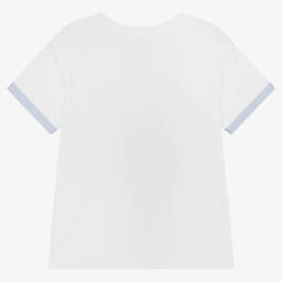 Sarah Louise-Boys White Cotton T-Shirt  | Childrensalon Outlet