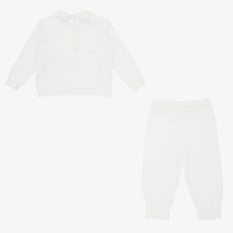 Sarah Louise-Boys White Cotton Trouser Set | Childrensalon Outlet