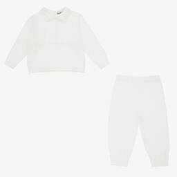 Sarah Louise-Boys White Cotton Trouser Set | Childrensalon Outlet