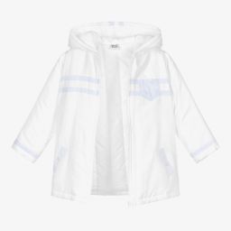 Sarah Louise-Boys White Hooded Coat | Childrensalon Outlet