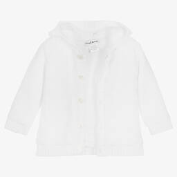 سارا لويز-جاكيت أكريليك محبوك لون أبيض للأولاد | Childrensalon Outlet