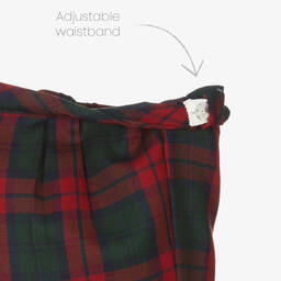 Sarah Louise-Boys White & Red Tartan Buster Suit | Childrensalon Outlet