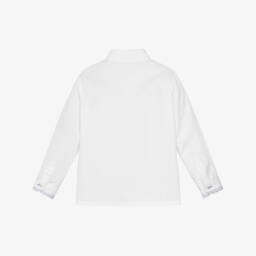 Sarah Louise-Boys White Shirt with Patterned Trim | Childrensalon Outlet