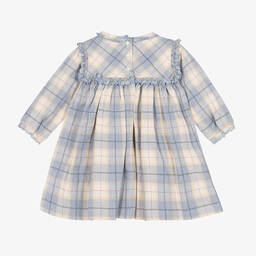 Sarah Louise-Girls Blue & Beige Checked Dress | Childrensalon Outlet