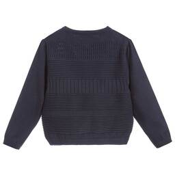 Sarah Louise-Girls Blue Cotton Cardigan | Childrensalon Outlet