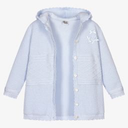 Sarah Louise-Girls Blue Cotton Knit Jacket | Childrensalon Outlet