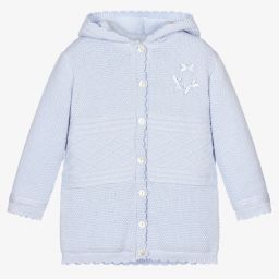 Sarah Louise-Girls Blue Cotton Knit Jacket | Childrensalon Outlet