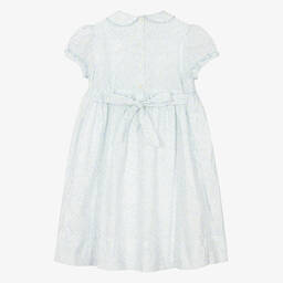 Sarah Louise-Girls Blue Floral Hand-Smocked Cotton Dress | Childrensalon Outlet