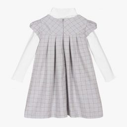 Sarah Louise-Girls Blue Pinafore Dress Set  | Childrensalon Outlet