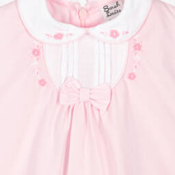Sarah Louise-Платье из хлопка с ручной вышивкой для девочек в розовом цвете | Childrensalon Outlet
