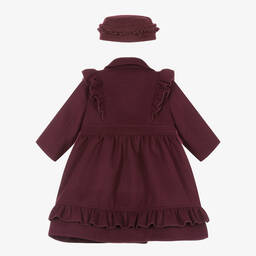 Sarah Louise-Girls Burgundy Red Coat & Hat Set | Childrensalon Outlet