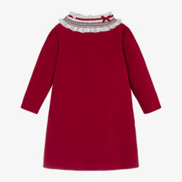 Sarah Louise-Girls Burgundy Velveteen Smocked Dress | Childrensalon Outlet
