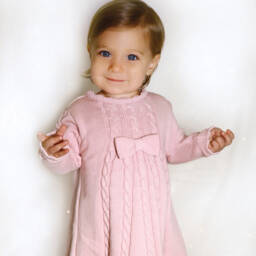 Sarah Louise-Girls Cotton Cable Knit Dress | Childrensalon Outlet