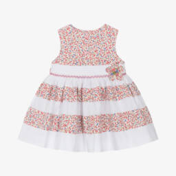 Sarah Louise-Элегантное красно-белое платье с цветами для девочек | Childrensalon Outlet