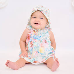 Sarah Louise-Комплект с платьем из хлопка в цветочек для девочек | Childrensalon Outlet