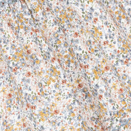 Sarah Louise-Girls Ivory & Blue Floral Cotton Dress | Childrensalon Outlet