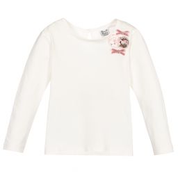 Sarah Louise-Girls Ivory Cotton Top | Childrensalon Outlet