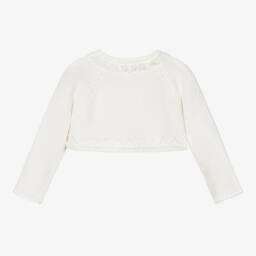 Sarah Louise-Girls Ivory Knit Bolero Cardigan | Childrensalon Outlet