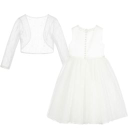 Sarah Louise-Girls Ivory Lace Dress & Bolero Set | Childrensalon Outlet