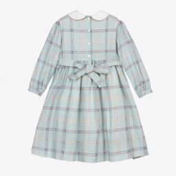 Sarah Louise-Girls Mint Check Smocked Dress | Childrensalon Outlet