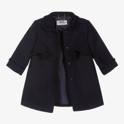 سارا لويز-طقم معطف وقبعة لون كحلي للبنات | Childrensalon Outlet