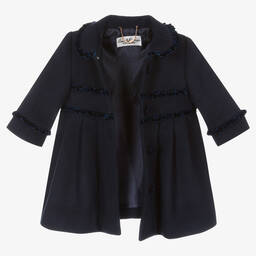 Sarah Louise-Girls Navy Blue Coat & Hat Set | Childrensalon Outlet