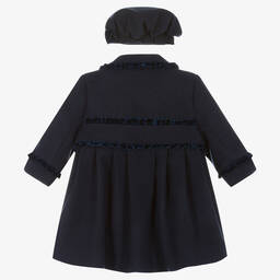 Sarah Louise-Girls Navy Blue Coat & Hat Set | Childrensalon Outlet