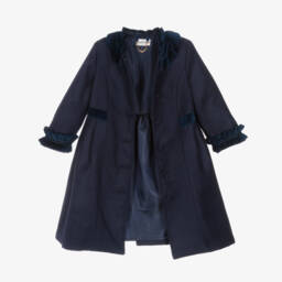 Sarah Louise-Girls Navy Felt Coat and Hat | Childrensalon Outlet